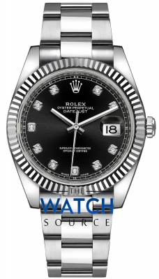 Rolex Datejust 41mm Stainless Steel 126334 Black Diamond Oyster watch